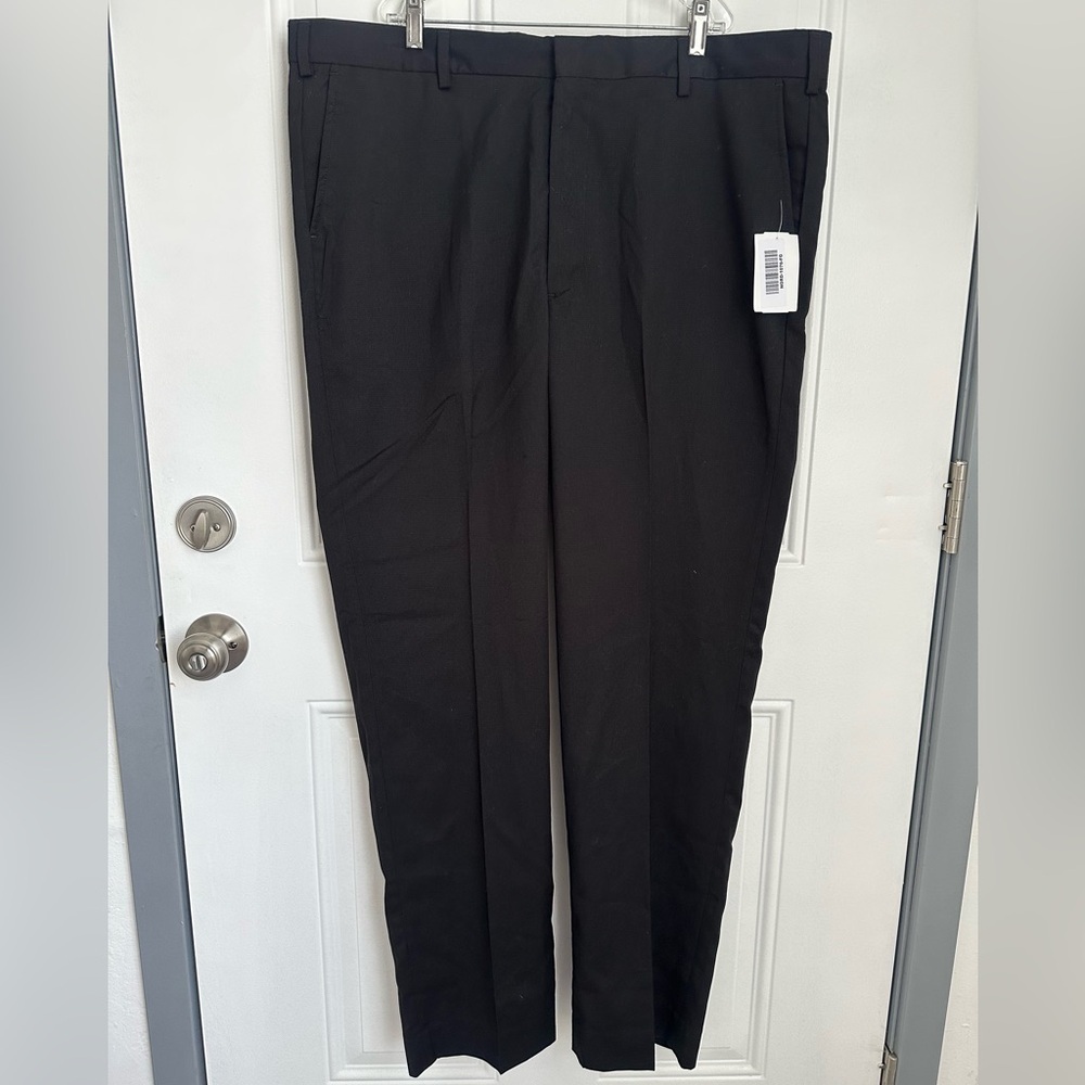 Berle Black Dress Pants Men’s 42R Classic Fit Flat Front Stretch